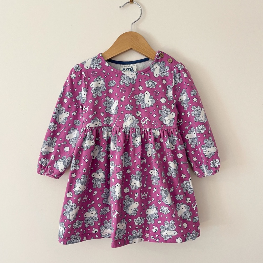 KITE EUC Organic Cotton Unicorn Fairytale Print Dress